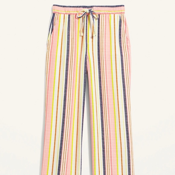 Old navy multi colored wide leg linen pant - Picture 1 of 2